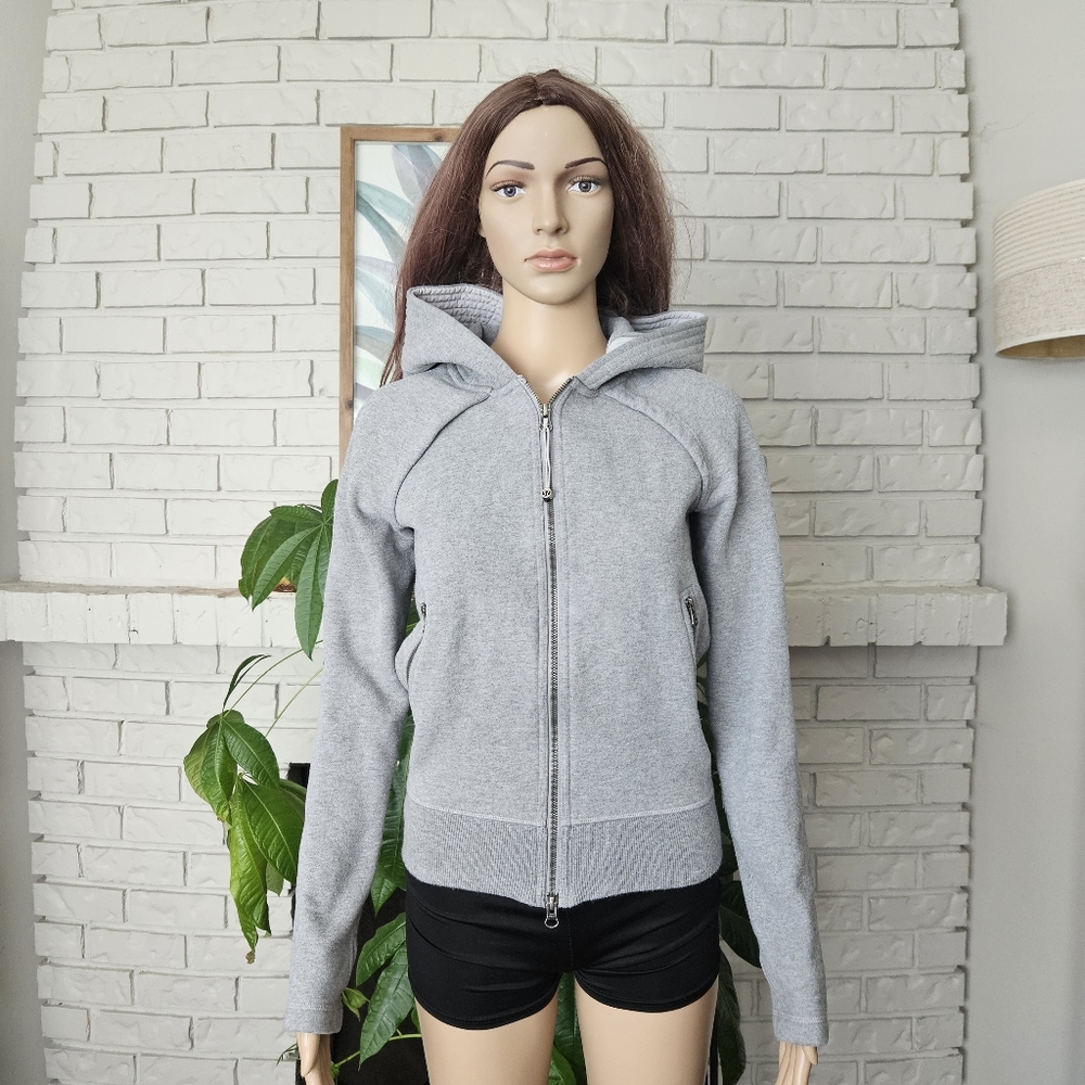 Lululemon Happy Yin Year Hoodie Gray Zip-Up Sweatshirt Jacket Cotton Fleece